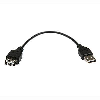 Удлинитель USB Type-A F - USB Type-A M v2.0 чёрный, 15см CU-0102 Black main photo