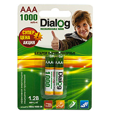 NiMH Аккумуляторы AAA Dialog HR03/1000-2B