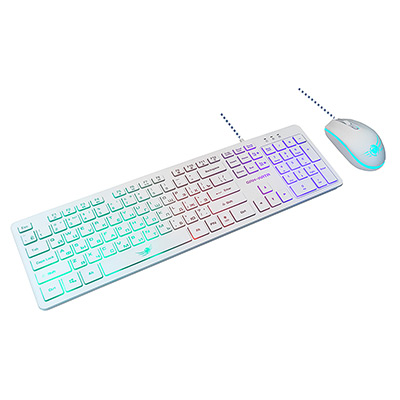 Wired set keyboard + mouse KMGK-1707U White main photo