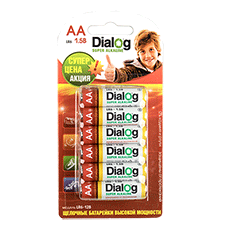 Щелочные батарейки AA Dialog LR6-12B