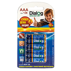 Солевые батарейки ААА Dialog R03P-12B